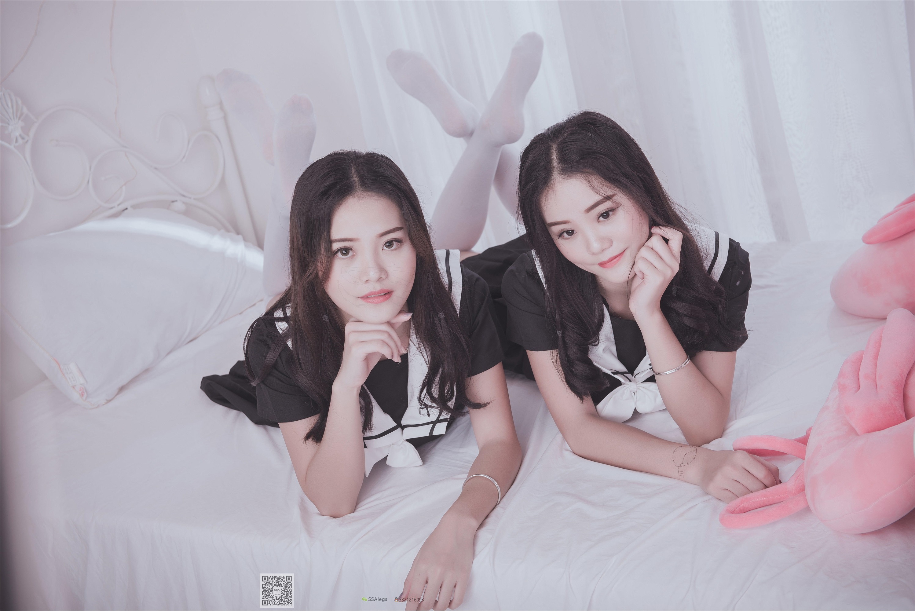 SSA丝社 NO.028 青青姐妹 姐妹花的JK情